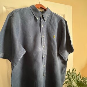 MENS Ralph Lauren polo button down linen shirt XXL 100% Linen (pre washed)